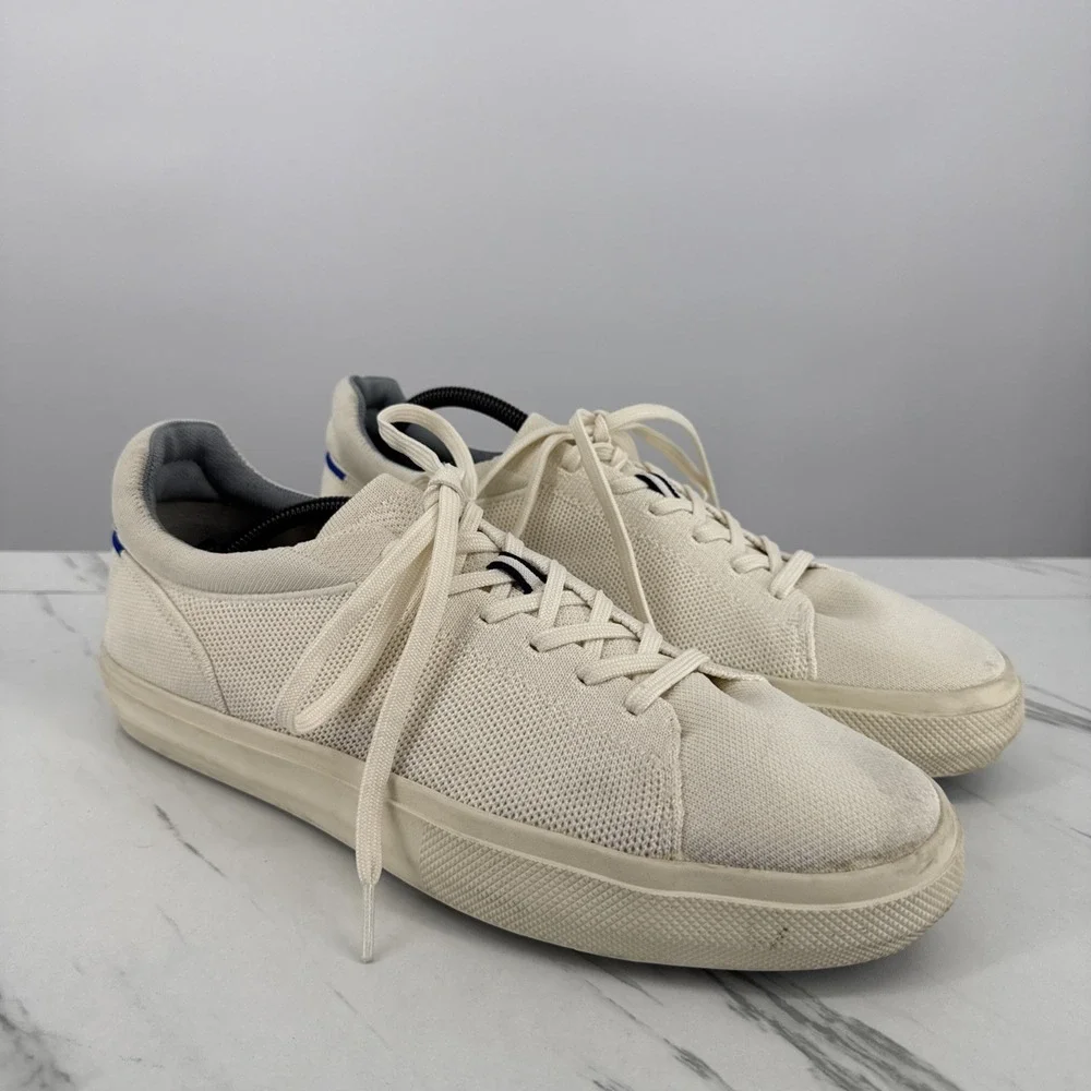 Rothys The RS02 Sneaker Bone White Knit Mesh Relaxed Minimalist Shoes 12M/13.5W